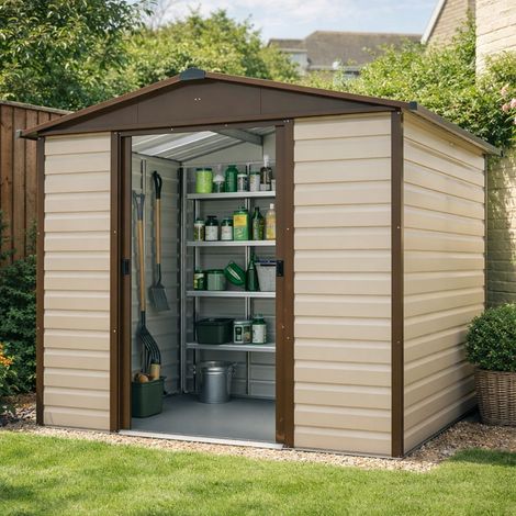 Abri de jardin métal Yardmaster 4,2 m² + kit d'ancrage (1/8)