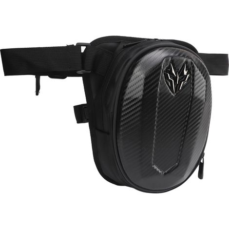 Protections de jambes rigides pour moto, imperméables, rembourrées et respirantes, ceinture ajustable, adaptées aux scooters et aux cruisers, motif soudé en fibre de carbone. (1/5)