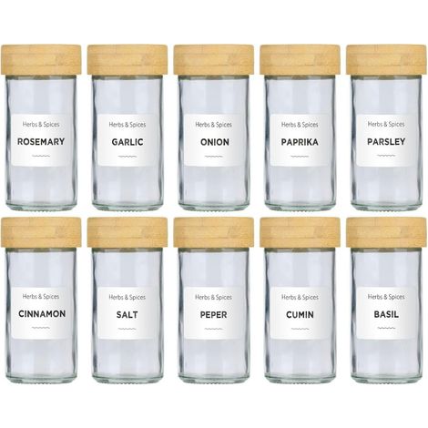 Set 12 Barattoli Portaspezie con Dosatore e Etichette Organizer da Cucina