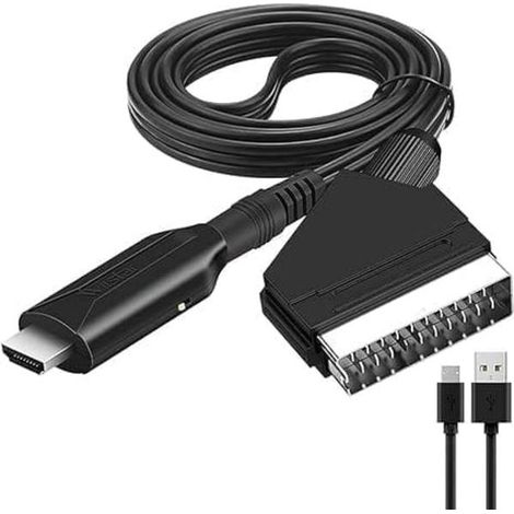 Convertisseur SCART vers HDMI avec câble d'alimentation USB - Sortie HDMI 1080p, compatible avec TVHD, décodeur, magnétoscope, Xbox, PS3 (1/5)
