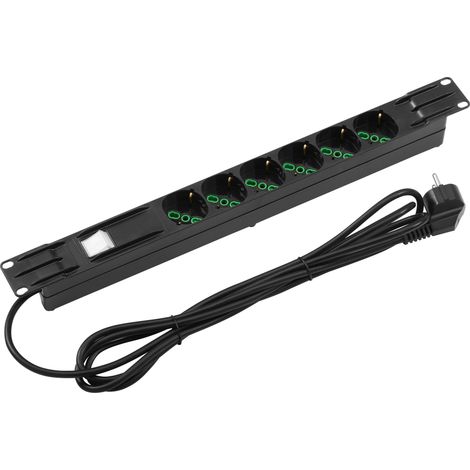 PANNEAU 19'' AVEC 6 PRISE 16A +INTERRUP. GEWISS GW38606