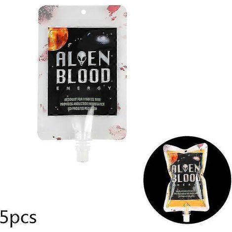 Halloween-Blutbeutel 400 ml, lebensmittelechter PVC-Trinkbeutel für Halloween-Partys, Horror-Requisiten, Cosplay, Vampirblutbeutel, Energiepackung (1/4)