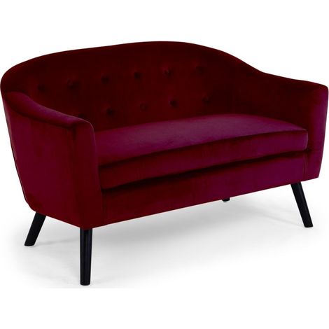 Canapé Scandinave Velours "Lopy" 129cm Bordeaux (1/5)