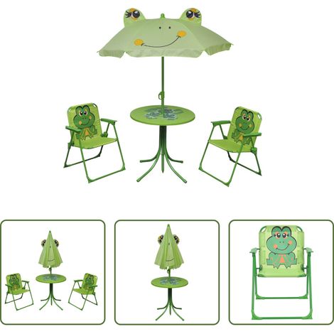 Parasol pour enfants -  Ensemble de bistro avec parasol pour enfants 3 pcs Vert (1/5)