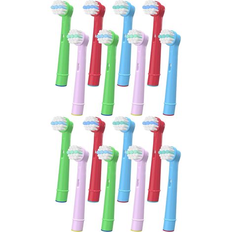 16 têtes de brosse à dents pour enfants compatibles avec Oral-B, têtes de rechange pour brosses à dents électriques pour enfants compatibles avec Braun (1/5)