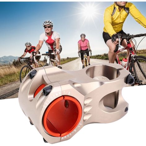 Potence Vélo 35mm Courte en Aluminium Argenté - Accessoire Vélo Haute Résistance (1/4)