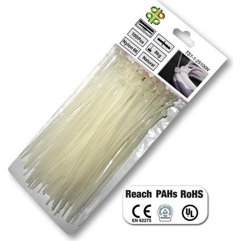 BANDA DE PLÁSTICO BLANCA 36 x 150mm 100uds
