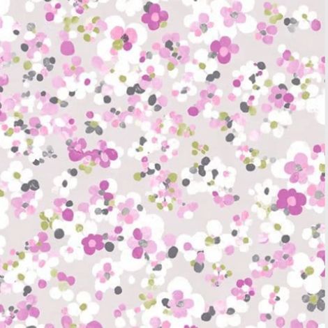 Blossom Floral Wallpaper Grey Pink White Watercolour Heather Lime Paste The Wall (1/4)