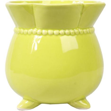 Vaso decorativo in ceramica verde (1/2)