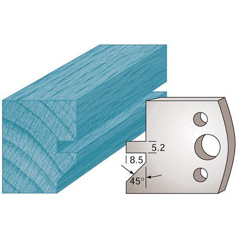 Diamwood Jeu de 2 fers profilés M84 en acier SP - 40 x 4 mm - 40 mm Ht - 5,2 mm ép. x 8,5 mm prof. - Compatibles avec porte-outils divers (1/2)
