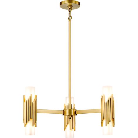 Sospensione Elstead Marvele ottone opale Ø66cm 6xE14 (1/5)
