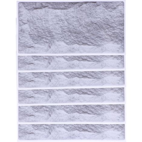 Lot de 6 stickers muraux mats à motif pierre rétro 3D, autocollant pour fond de papier peint. (1/5)