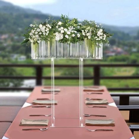 30,7 Zoll Transparent Acryl Blumenbänder für Hochzeitszentrum und Esstisch Dekoration, elegante Acryl Kristall Blumenbänder
