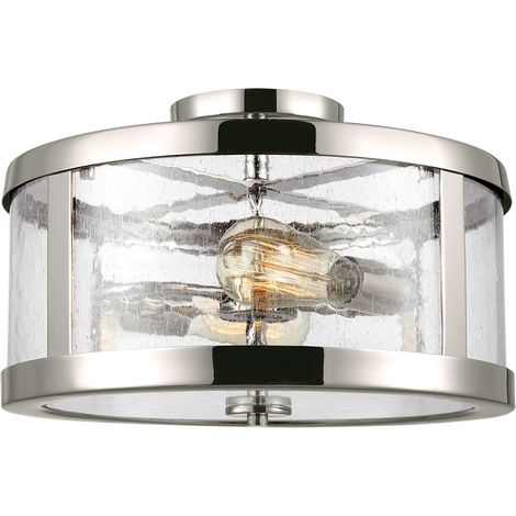 Lampada a Soffitto Tiffany Victory Vetro Bronzo Valiant 2 Luci E27 (1/2)