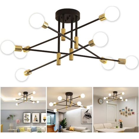 Sputnik-Kronleuchter, nordische Pendelleuchte im Mid-Century-Modern-Stil, 8-flammige Deckenleuchte (Leuchtmittel nicht enthalten)