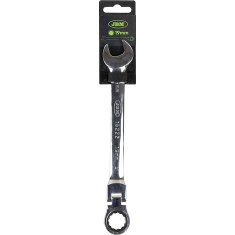 Chiave combinata a cricchetto jbm 19 mm 72 denti angolo 5 gradi