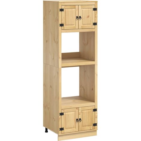 vidaXL  Cabinet  SKI Honey Brown 66 x 58 x 207 cm Solid Pine Wood