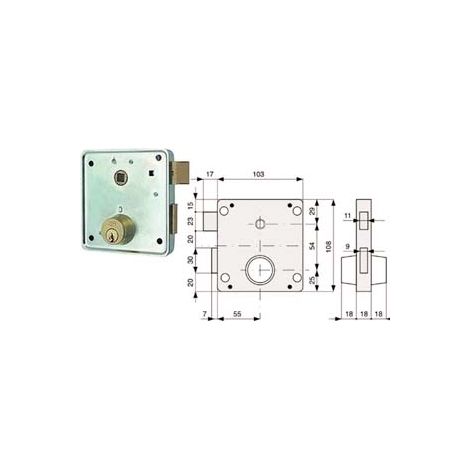 SERRAT. APPLIC. CANCELLI 2 MAND. E SCR. SEP. + QUADRO CIL. FISSI 433- - mm.55 (433.55.2) Sx - 2 pezzi MG