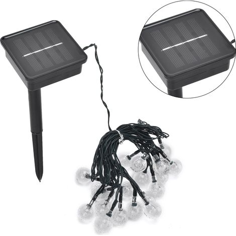 5 m lange LED-Solar-Lichterkette mit 20 LEDs, dekorative Außenbeleuchtung mit 8 Beleuchtungsmodi für Garten, Terrasse und Party (1/5)