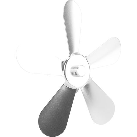 Pales de ventilateur de poêle à 5 pales en alliage d'aluminium, alimentées par la chaleur, de rechange pour ventilateur de cheminée, couleur argent. (1/5)