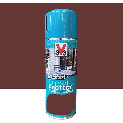 Bombe de peinture aérosol Glycéro Multi-matériaux V33 Direct Protect Rouge basque 0,4 L (1/4)