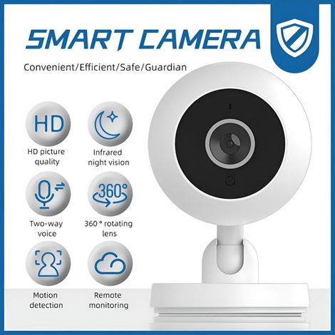 Camera De Surveillance Wifi - 480P - Vision Nocturne 3-5 M - Audio Bidirectionnel - Compatible Application Mobile - Pour Intérieur - 1 Pièce (1/5)