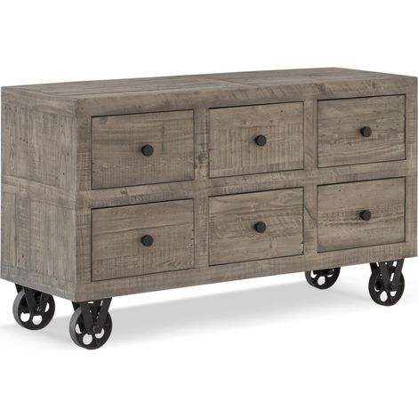 Commode roues - Bois - Marron - Décoration d'Autrefois (1/5)