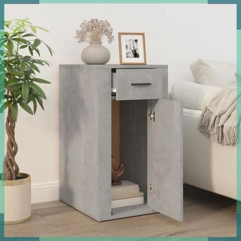 Armoire de bureau - 816796 - Gris béton - Bois d'ingénierie - 40x49x75 cm (1/5)