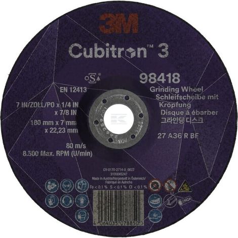 Disco de desbarbado Cubitron 3 180 mm 3M 98418