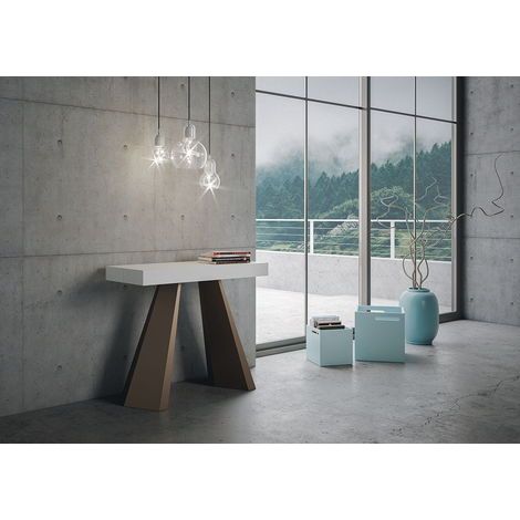 Consolle Allungabile in Legno e Ferro H77x40x90/300cm Itamoby Diamante Bianco Frassino Orso Classica (1/5)