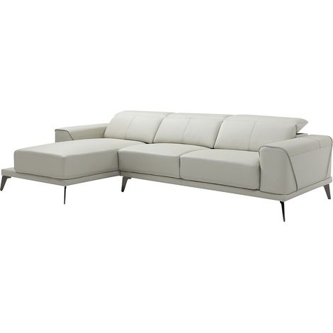 Canapé d'angle gauche en cuir de buffle beige ANDOR (1/4)