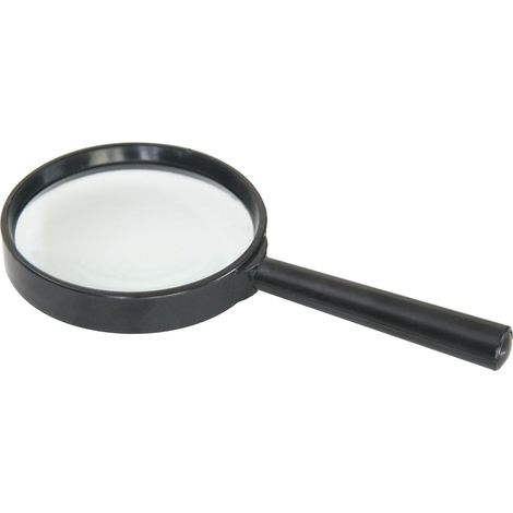 Lupa de mano con aumento de 5x, lupa negra de 7,5 cm, ayuda para la lectura. (1/5)