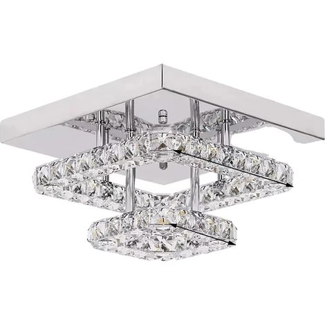 Plafonnier, Design Moderne, Éclairage LED, L27xW27cm-b, Blanc Froid (1/2)