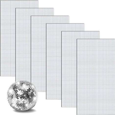 Lot de 10 800 miroirs autocollants - Carreaux de mosaïque en verre - Autocollants muraux carrés - pour bricolage fête DIY décoration (5 x 5 mm,argent)