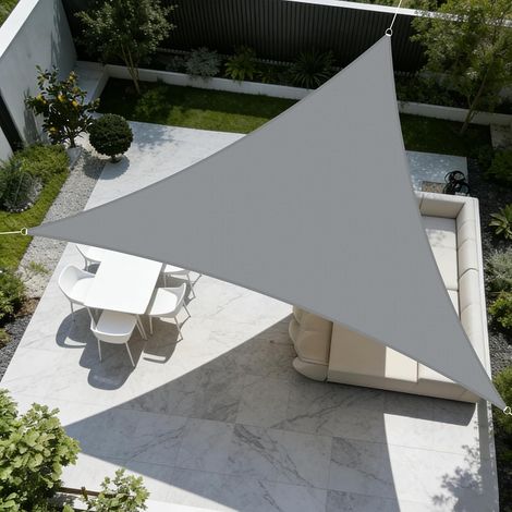 Voile d'ombrage Triangulaire 2.5x2.5x2.5m,95% UV Protection pour Patio (1/5)