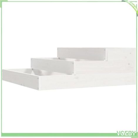 Jardinière - FAFEICY - 823907 - Blanc - Bois de pin massif - Marches d'escalier 3 niveaux (1/5)