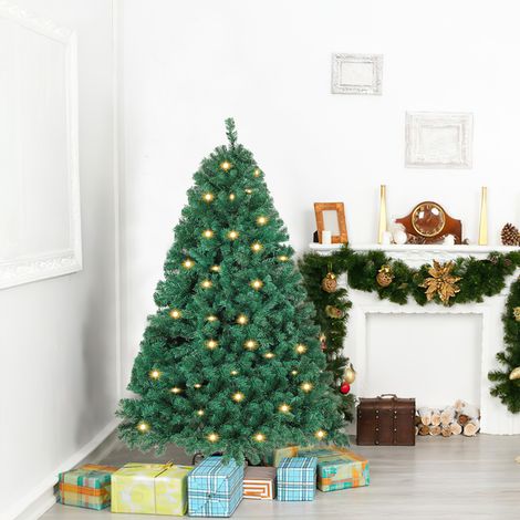 TolleTour Albero di Natale artificiale riutilizzabile, rami automatici e supporto in metallo, con luci a LED, 120 cm (1/5)