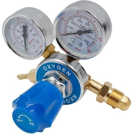 Regolatore di pressione in ottone di medie dimensioni, regolatore di pressione dell'ossigeno in ottone, filettatura G5/8, 0-2,5/0-25 (MPa), (1/4)