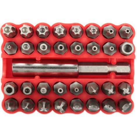 Jeu d'embouts 33 pièces embout creux rouge