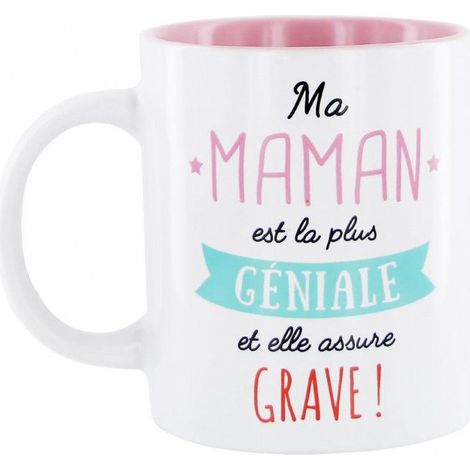 Mug en céramique Rose "Maman" - Dimensions 12 x 8 cm, Hauteur 20 x 9,70 cm, Idéal pour un cadeau sentimental (1/2)