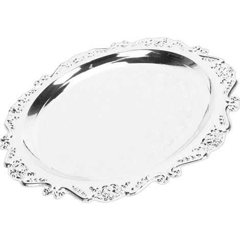Plateau de service gravé floral plateau décoratif miroir multifonctionnel vintage 20 cm / 7,9 pouces. (1/5)