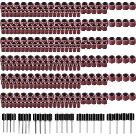 Tambour De Ponçage Comprenant 360 Pièces Bandes de Ponçage et 24 Pièces Tambour Mandrin pour Dremel Outils Rotatifs