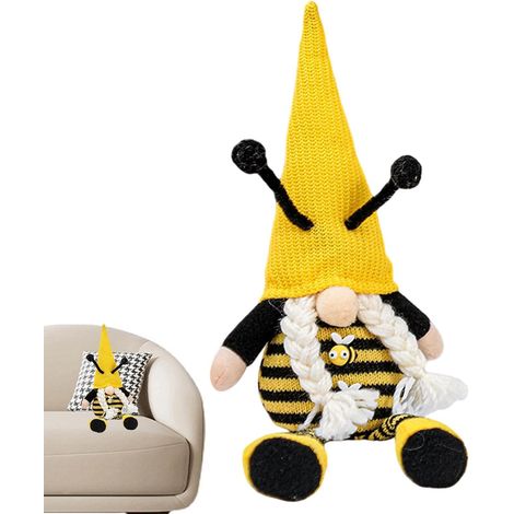 Gnomes abeilles en peluche - Décoration elfique naine sans visage, Tomte suédois multifonction, poupée gnome portable pour fête, (1/5)