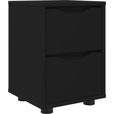 Comodino con cassetto Nero 30,5 x 30 x 43 cm Legno multistrato vidaXL