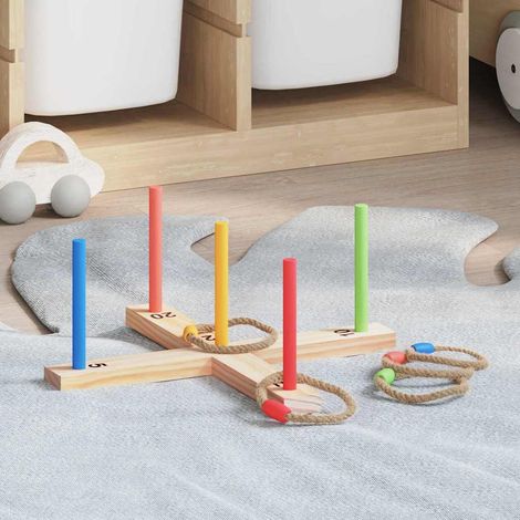 Teenpull – Ringwurfspielset Mehrfarbig 41 x 41 x 16 cm Massivholz Kiefer (1/5)