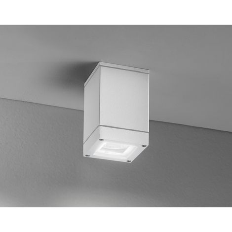 Plafoniera-faretto alluminio colore bianco opaco Pendo IP44 1 luce attacco GU10 6x6cm (1/2)