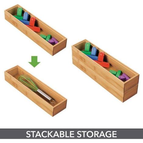 Organisateur De Tiroir - Bambou - 30 5 Cm - Pour Couverts Et Ustensiles - Lot De 2 (1/5)