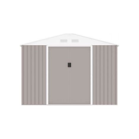 Abri de jardin en métal 5,29 m² - 277 x 191 x 202 cm - VENUS Kit d'ancrage inclus, 2 portes coulissantes, 1 fenetre latérale (1/4)
