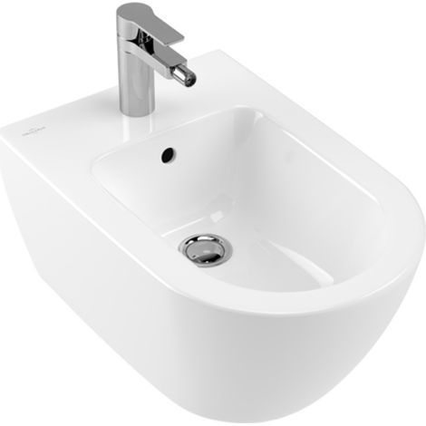 Villeroy & Boch Subway 2.0 Bidet, wandhängend, 1 Hahnloch, mit