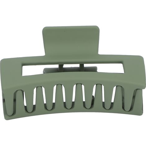 Pince à cheveux banane antidérapante, forte tenue, résine, grande pince mâchoire pour cheveux épais, vert olive (1/5)
